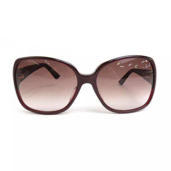Auth GUCCI Interlocking G Sunglasses Bordeaux Plastic/Rhinestone - Picture 1 of 15